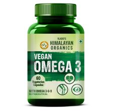 Vlado's Himalayan Organics Omega 3 6 9 Vegan Natural Nutrition Supplement for Muscle, Bone , Heart & Skin - 60 Capsules