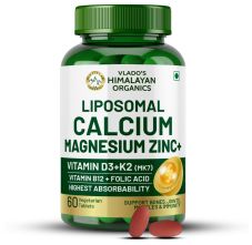 Vlado's Liposomal Calcium, Magnesium, Zinc + D3, K2 - Bones, Immunity, 60 Tabs