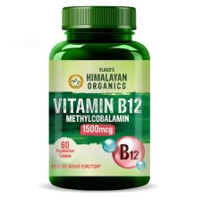 Vlado's Himalayan Organics Vitamin B12 Tablets 1500 mcg -Active form of Methylcobalamin Vitamin B12 Supplements for Men & Women- 60 Veg Tablets