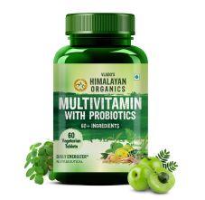 Vlado’s Himalayan Organics Multivitamin with Probiotics – 60 Veg Tablets | 60 Ingredients for Men & Women