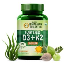 Vlado’s Himalayan Organics Plant-Based Vitamin D3 600IU with K2 MK-7 – 120 Veg Capsules