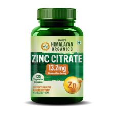 Vlado’s Himalayan Organics Zinc Citrate Supplement – Immune Booster with Iron Absorption & Antioxidant Support – 120 Veg Capsules