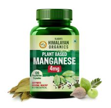 Vlado’s Himalayan Organics Manganese 4mg – Plant-Based Bone & Metabolism Support Supplement – 120 Veg Capsules