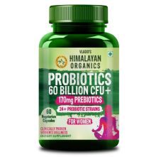 Vlado’s Himalayan Organics Probiotics for Women – 60 Billion CFU + 24 Strains & Prebiotics – Gut Health, Bloating & Digestion Support – 60 Capsules