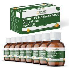 Vlado’s Himalayan Organics Vitamin D3 60000 IU – Cholecalciferol Oral Solution Shots, Sugar-Free, Orange Flavor – 5ml x 8 Bottles