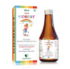 HealthBest Multivitamin Syrup For Kids 200 ml, Delicious Mix Fruit Flavor