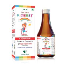 HealthBest Haematinic Iron Syrup for Kids | Zinc | Folic Acid | 200 ML