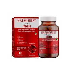 Healthbest Haemobest Iron Supplement for Hemoglobin Support for Men & Women 60 Capsules