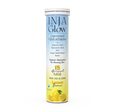 INJA Wellness Glow Liposomal Glutathione Effective for Skin Glow - Lemon Flavour 15 Tablets