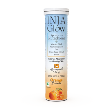 Inja Wellness Glow Liposomal Glutathione-4x Effective-Enhances Skin Glow | Reduces Dark Spots,Anti-Aging-Orange 15 Tablets