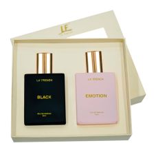 La French Black & Emotion Perfume Gift Set for Men & Women (2 x 50ml)