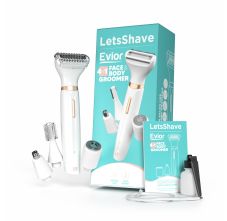 LetsShave Evior 4-in-1 Face & Body Trimmer for Women | 4 Heads - 6 Functions Kit