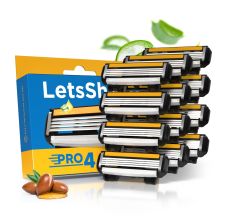 LetsShave Pro 4 Shaving Razor Blade for Men Pack Of 12