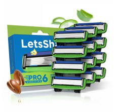 LetsShave Pro 6 Sensitive Shaving Razor Blade for Men Pack Of 12