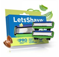 Letsshave Pro Head Shaving Razor Blades for Men – Pack of 2 | World's first 6-Blade Compact Head Shaver | Replacement Cartridges with Moisturizing Strip | Diamond-Coated Curved Blades