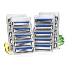 LetsShave Pro 2 Max Twin Blade Razor Cartridges - Pack of 20 | Open Flow Architecture | Pivoting Head Refills with Aloe Strip & Diamond-Coated Blades for Men | Smooth, Close, Irritation-Free Shave