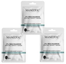 Mancode 5% Niacinamide Acid Facial Sheet Mask 25ml Pack of 3