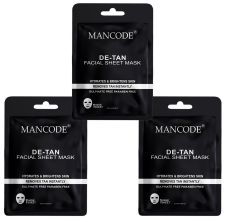 Mancode De-Ten Facial Sheet Mask 25ml Pack of 3