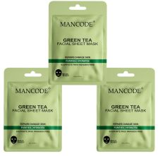 Mancode Green Tea Facial Sheet Mask 25ml Pack of 3