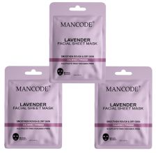Mancode Lavender Facial Sheet Mask 25ml Pack of 3