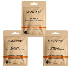 Mancode Papaya Facial Sheet Mask 25ml Pack of 3