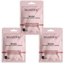 Mancode Rose Facial Sheet Mask 25ml Pack of 3