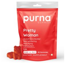 Purna Gummies Pretty Woman Glutathione Cola Flavor 30 Gummies for Skin Brightening & Anti Aging Beauty Supplement