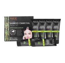 VLCC Activated Bamboo Charcoal Facial Kit For Purified, Balanced & Glowing Skin