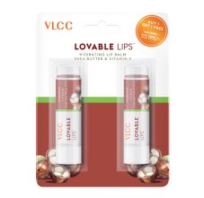 VLCC Lovable Lips Hydrating Lip Balm with Shea Butter & Vitamin E - Buy One Get One 9 gm