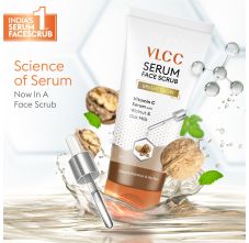 VLCC Bright Glow Scrub with Vitamin C Serum - Walnut & Oat Milk 150 gm