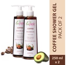 La Pink Coffee Shower Gel with White Haldi for Tan Removal and Radiant Skin Pack of 2