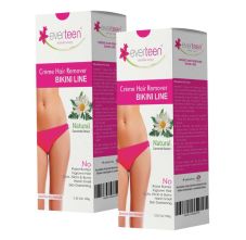 everteen Bikini Line Hair Removal Cream Natural for Women 100 gm * 2