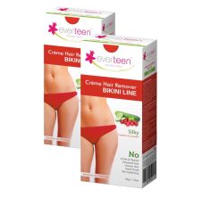 everteen Silky Bikini Line Hair Removal Cream with Cranberry and Cucumber 50 gm * 2