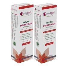 everteen Yogurt Natural Intimate Wash for Feminine Intimate Hygiene in Teens 105 ml * 2