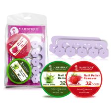 Majestique Nail Polish Removal & Toe Separator Set 4 Pieces 4 Pieces