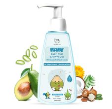 TNW - The Natural Wash Baby Face And Body Wash With Coconut, Aloe Vera & Avocado  Suitable for 0-10 years