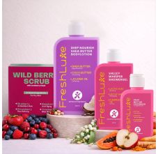 FreshLuxe Dry Skin Combo with Scrub,Bodywash, BodyLotion,Facewash 500ml + 200g