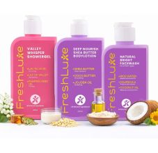 FreshLuxe Floral Combo Bodywash, Bodylotion & Facewash for Skin Brightening 300ml + 200g