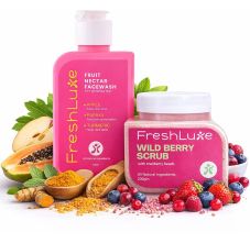 FreshLuxe Fruity Glow Exfoliation Combo Men & Women | 100ml & 200g | All Skin Type
