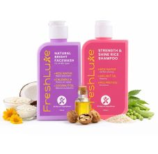 FreshLuxe Korean Skin & Hair Care with RiceWater Facewash, Shampoo 300ml