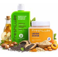 FreshLuxe Tradition Glow & Repair Combo with Ubtan Scrub & Argan Oil Shampoo 200ml + 200gm