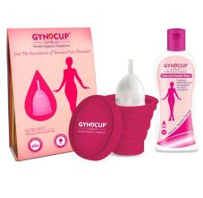 Gynocup Menstrual Cup For Women  Transparent | Natural Intimate Wash | Sterilizer Container Small
