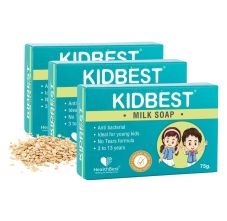 HealthBest Set Of 3 Milk Soap For Kids Anti-Bacterial Tear free - 75gm Each