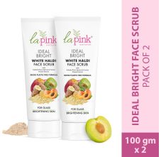 La Pink Ideal Bright Face Scrub With White Haldi & Kakadu Plum for Brightened Glass Skin Pack of 2