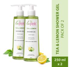 La Pink Tea & Lemon Shower Gel with White Haldi for Glowing and Refreshing Skin Pack of 2