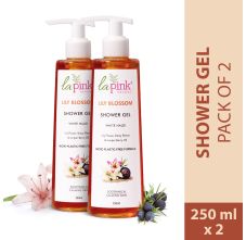La Pink Lily Blossom Shower Gel with White Haldi for Soothing and Calming Skin Pack of 2