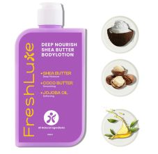 FreshLuxe Shea Butter Body Lotion Moisturizer for Men & Women Dry Skin 100 ml