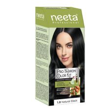 Neeta Fashion Color Kit Permanent Hair Color Natural Black 1.0