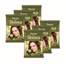 Neeta Pure Henna 9 Herbs Natural Hair Color 50g (Pack of 6)