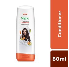Nisha Conditioner for Women, Almond & Olive Active, Hair Conditioner for Dry and Frizzy Hair, Smooth & Silky Look, 80 ML Bottle
